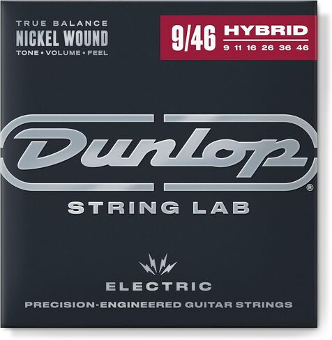 JIM DUNLOP DEN0946 Nickel Wound Electric Guitar Strings, Light/Heavy, .009–.046, 6 Strings/Set in Kuwait