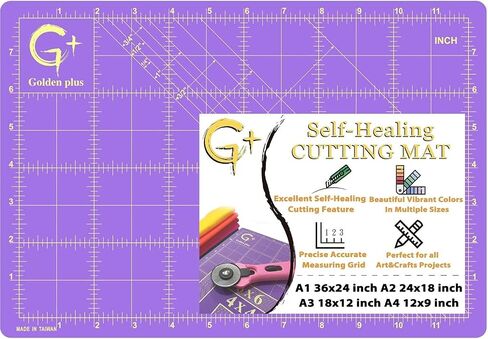 G+ True A1 24 × 36 بوصة (26 × 38 بوصة كاملة) حصيرة القطع ذاتية الشفاء - صديقة للبيئة، مزدوجة الجوانب، غير قابلة للانزلاق، لوح تقطيع دوار للخياطة والفنون والحرف اليدوية للمشروعات المدرسية والشركات والهدايا in Kuwait