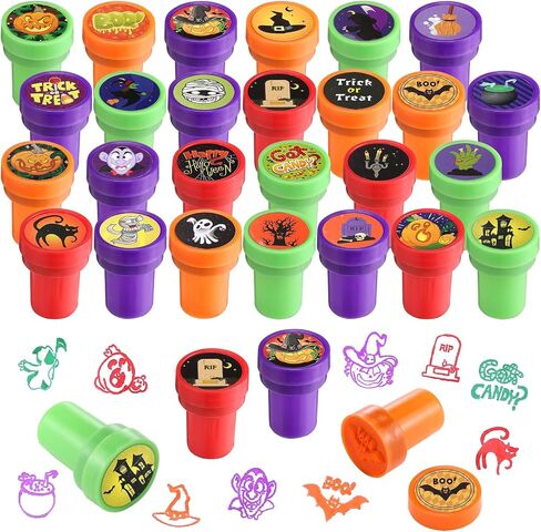 Assorted Stamps for Kids 26Pcs Self-Inking Stamps for Easter Egg Halloween Christmas Stuffers, Birthday Party Favor for Kids, Teacher Stamps in Kuwait