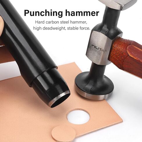 WUTA Leather Mallet Hammer Carbon Steel Double Head Hammer Cobbler Hammer for Professional Leather Craft Tool in Kuwait