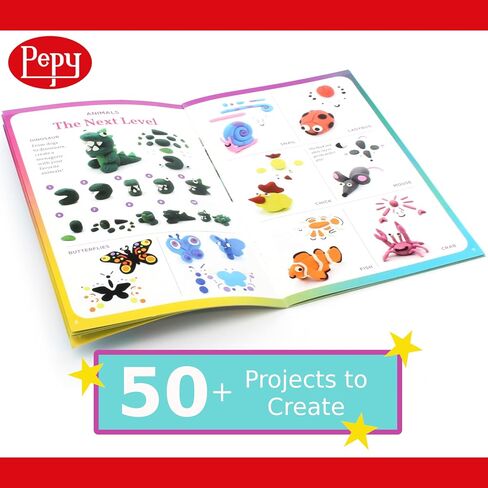 Pepy Plastilina Reusable and Non-Drying Modeling Clay Gift; Set of 24 Bars with Modeling Tools & Tutorial, 2 Each of 12 Colors, 1.4 oz Bars, Perfect for Arts and Crafts Projects in Kuwait