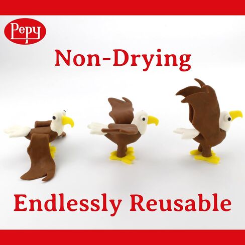 Pepy Plastilina Reusable and Non-Drying Modeling Clay Gift; Set of 24 Bars with Modeling Tools & Tutorial, 2 Each of 12 Colors, 1.4 oz Bars, Perfect for Arts and Crafts Projects in Kuwait