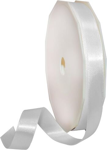 Morex Ribbon Double Face Satin Ribbon 5/8" X 50 YD White Ribbon for Gift Wrapping, Birthday Gift Cards, Satin Dress for Women, Silk Ribbons for Crafts, Wedding Gifts for Couple in Kuwait