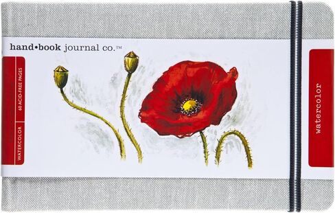 Handbook Journal Co. Artist Watercolor Sketchbook Journal, Large Landscape 5.25 x 8.25 Inches, 95lb / 200 gsm, Hardcover w/Pocket in Kuwait