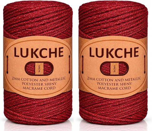 2mm Cotton Sparkle Macrame Cord 224 Yards, Colorful Crochet Macrame Cord for Wall Hangings, Bags, Plant Holders, Carpets, Polypropylene Supplies (Army Green, 1 Skein) in Kuwait