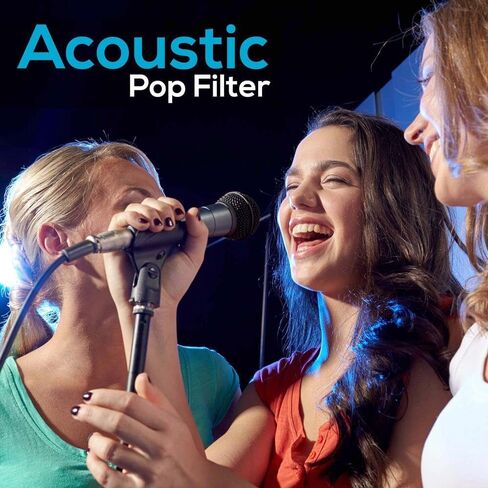 PYLE Dynamic Microphone and Tripod Stand Arm Mic Length 7.48'' Inch w/Acoustic Pop Filter-Includes 15' ft XLR Cable, Black (PMKSM20) in Kuwait