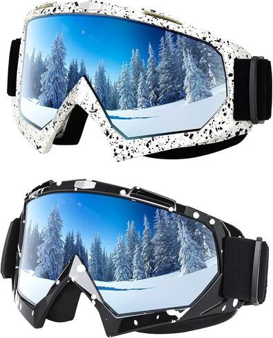 Braylin Adult Ski Goggles, 2-Pack Snowboard Goggles for Youth, Teens, Men & Women, Wide View Snowmobile Goggles in Kuwait