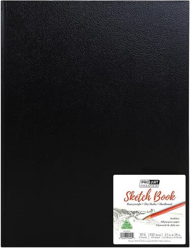 Pro-Art Pro Art Hard Bound Sketch Book, 11 by 14-Inch, Black (110 Pages) in Kuwait