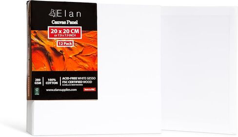 Elan Cotton Canvas Panels 20x28, 6-Pack Canvas Boards for Painting, Painting Canvas, Canvases for Painting, Art Board Bulk, Art Canvas Board, Blank Canvas Panel, Plain Canvas Board Art Canvas Panels in Kuwait