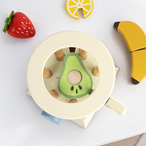 PairPear Pop up Toaster Play Kitchen Playset - Wooden Toy Food 11 Accessories for Kids in Kuwait