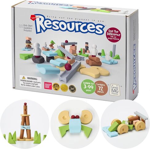 Taksa Toys Creative Unique Building Stem Toys for Kids Ages 4 5 6 7+ Educational Blocks Resources for Learning, Open-Ended Montessori Toys for Girls Boys Fine Motor Skills, Reggio Emilia Toys 72 Pcs in Kuwait