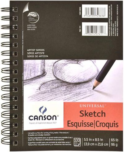 Canson 100510850 Pro-Art Artist Series Universal Sketch Pad, 5.5" x 8.5" Side Wire in Kuwait