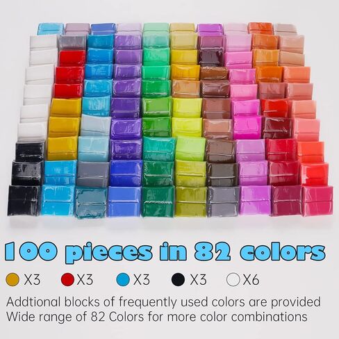 Tomorotec 100PCS Polymer Clay Value Pack 82 Colors in Bulk in Kuwait