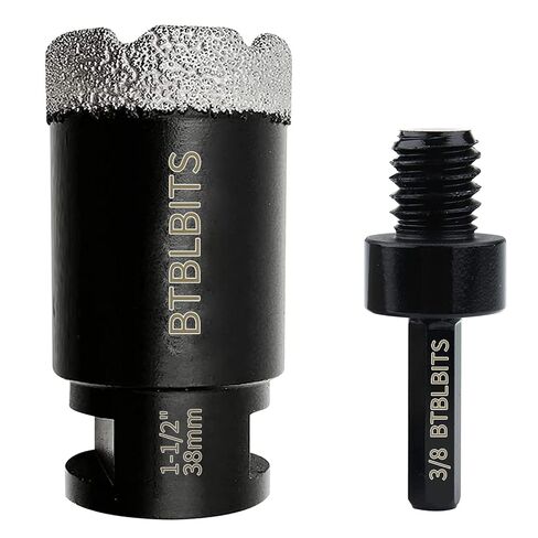 Diamond Core Drill Bits Set 2PCS 5/16 Inch 8mm for Porcelain Ceramic Tile Marble Brick Masonry Vacuum Brazed Hole Saw for Angle Grinder in Kuwait