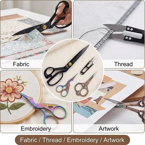 BIHRTC Professional 9 inch Dressmaking Tailor Scissors Small Embroidery Scissors Sharp Fabric Sewing Shears Scissor for Cloth Altering Leather Threading Cutting and Artwork in Kuwait