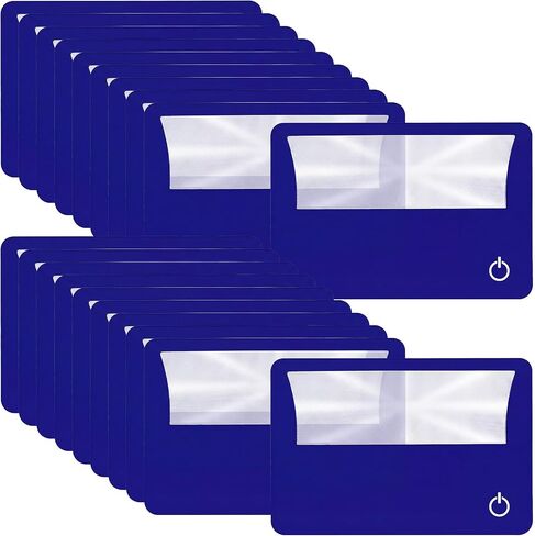 8 Pieces Credit Card Magnifier Bundle Wallet Purse Magnifying Glass LED Illuminated Magnifier 3X Pocket Card (Black, White and Blue) in Kuwait