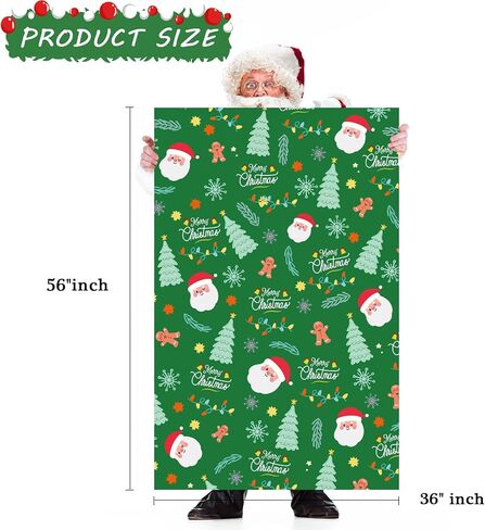 Jumbo Christmas Gifts Bags (36x56inch), 2 Pieces Extra Large Christmas Gift Bags with Tag & Tie, Giant Gift Bags for Huge Christmas Gifts Decoration, Big Gift Bags for Large Gifts Kids Toys Goodie Supplies in Kuwait