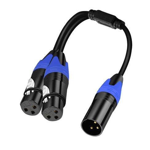 1 ذكر إلى 2 أنثى XLR Y كابل ميكروفون مقسم 5 أقدام، 3 دبابيس XLR أنثى إلى ثنائي XLR ذكر Y-Splitter كابلات صوت ميكروفون متوازنة لميكروفون ستيريو إلى مسار الصوت L & R (5FT / 1 حزمة) in Kuwait