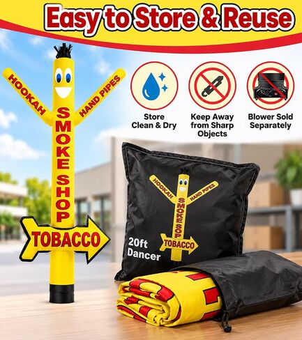 20Ft Tall Smoke Shop Air Inflatable Tube Man Dancer With Arrow | Hookah Hand Pipes Dancing Perfect Way to Get Your Business Brand Noticed Tube Puppet Guy 20ft Sky Dancers Without Blower | Arrow Dancer in Kuwait
