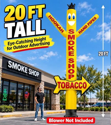 20Ft Tall Smoke Shop Air Inflatable Tube Man Dancer With Arrow | Hookah Hand Pipes Dancing Perfect Way to Get Your Business Brand Noticed Tube Puppet Guy 20ft Sky Dancers Without Blower | Arrow Dancer in Kuwait