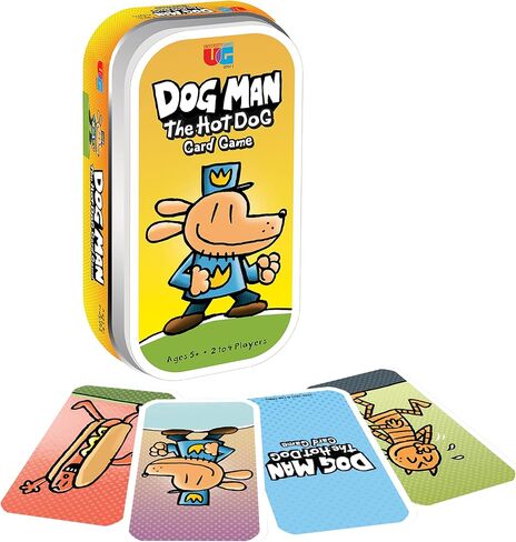 University Games The Hot Dog Card Game for Ages 5 and Up, 2 to 4 Players Based on The Dog Man Books by Dav Pilkey (07011), Yellow in Kuwait
