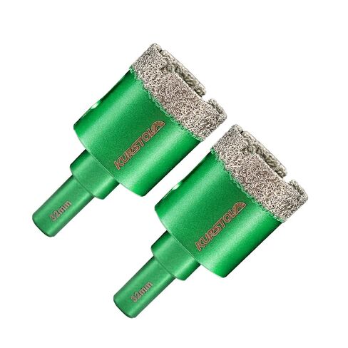 KURSTOL Diamond Core Drill Bit Kit - 6/8/10/12/20/25/32/35mm Round Shank Tile Hole Saws+1-3/8"/35mm Hex Shank Beveling Chamfer Bit for Dry Drilling Porcelain Ceramic Granite Marble Stone in Kuwait