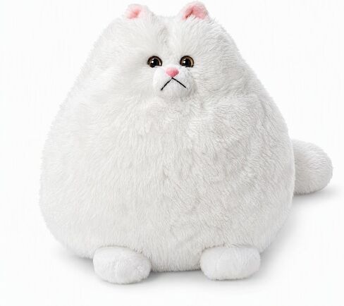 Winsterch Stuffed Animal Plushie Cat Stuffed Animal,Cute Soft Plush Cat Animals,White Stuffed Cat, Birthday for Kids,Boys,Girls,Fat Cat Stuffed Toy (White, 10 Inches) in Kuwait