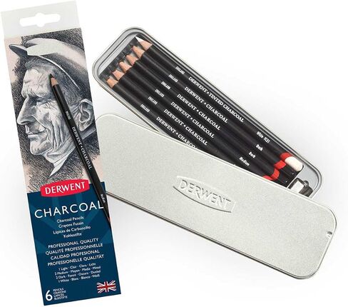 Derwent Charcoal Pencils, Pack, 4 Count (39000) in Kuwait