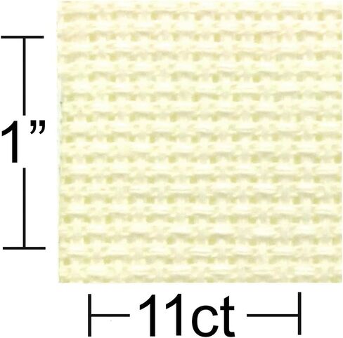 Essentials By Leisure Arts Aida Cloth, 11 Count, 30" x 36", Pure White Cross Stitch Fabric for Embroidery, Cross Stitch, Machine Embroidery and Needlepoint in Kuwait