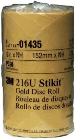 3M Stikit Gold Paper Disc Roll, 216U, 01435, 6 in, P320 grade, 175 Discs Per Roll, Automotive Abrasive Disc in Kuwait