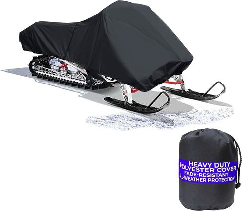 SnowShield Trailerable Snowmobile Cover, Solution-Dyed Fade Resistant All Weather Protection Snowsled Cover, Black Color Fits Youth Kids Snowmobile up to 80 inch Long in Kuwait