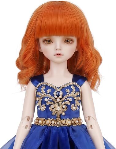 ملكة جمال u الشعر 8-9 بوصة 1/3 BJD شعر مستعار لدمية MSD DOD Pullip Dollfie قصيرة مجعد الجزرة البرتقال شعر مستعار لدمية (KB14-T2735) in Kuwait
