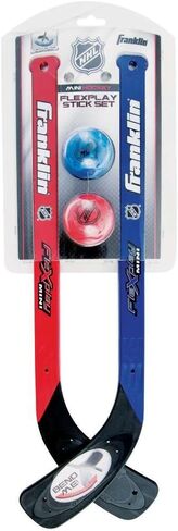 Franklin Sports NHL Mini Hockey Flex Stick and Ball Set - Play Knee Hockey Anytime Anywhere - Kids Toy Set - Includes 2 Mini Sticks + 2 Foam Balls in Kuwait