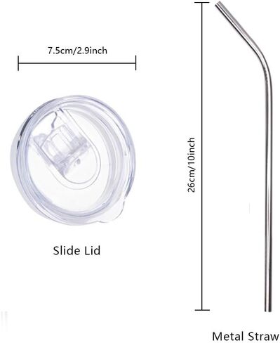 PYD Life 2 PCS Sublimation Blanks Skinny Tumbler White 20 OZ Straight Double Wall Stainless Steel Tumbler with Metal Straw Tumbler Cups for Tumbler Heat Press Machine Heat Transfer in Kuwait