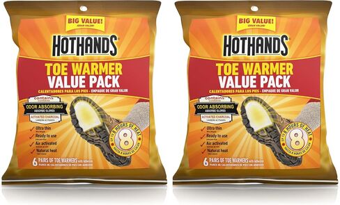 HotHands Toe Warmers - Long Lasting Safe Natural Odorless Air Activated Warmers - Up to 8 Hours of Heat - 6 Pair in Kuwait
