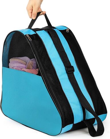 TOPZEA 2 Pack Roller Skate Bags, Oxford Cloth Ice Skates Storage Bag with Adjustable Shoulder Strap, Figure Skating Shoes Carry Bags Roller Blade Container, Roller Skate Accessories for Women Men Kids in Kuwait
