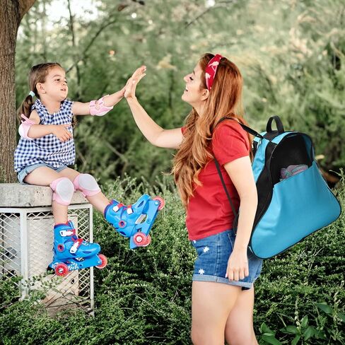 TOPZEA 2 Pack Roller Skate Bags, Oxford Cloth Ice Skates Storage Bag with Adjustable Shoulder Strap, Figure Skating Shoes Carry Bags Roller Blade Container, Roller Skate Accessories for Women Men Kids in Kuwait