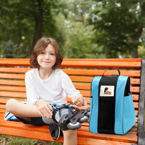 TOPZEA 2 Pack Roller Skate Bags, Oxford Cloth Ice Skates Storage Bag with Adjustable Shoulder Strap, Figure Skating Shoes Carry Bags Roller Blade Container, Roller Skate Accessories for Women Men Kids in Kuwait