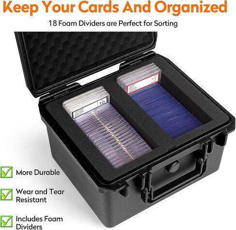 Bheddi Waterproof Graded Card Storage Box Compatible with PSA CSG BGS SGC Magnetic Card Holder and Top Loaders, Sports Card Case with Three Custom Graded Card Case Compartments in Kuwait