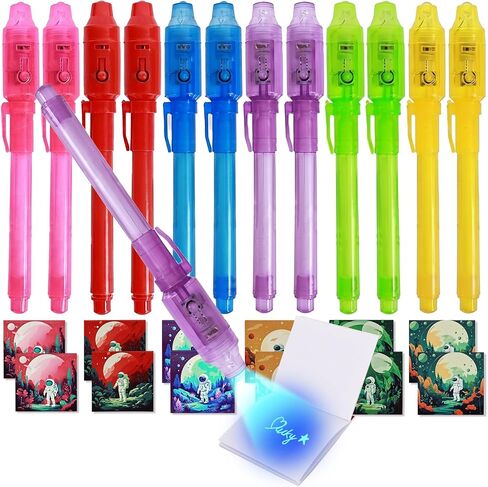 EODVICS Invisible Ink Pen with Light, 6 Pcs Magic Spy Pen for Secret Message, Birthday Party, and Kids Halloween Goodies Bags Toy in Kuwait