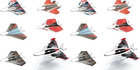 12 Paper Airplane Templates for POWERUP 2.0 & 4.0. Color Paper Airplanes Templates and Display Stand for Plane. POWERUP 2.0 or 4.0 is not included in Kuwait