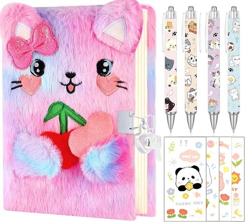 Mermaid Diary for Girls with Lock and Keys Kit - Princess Diaries Secret Notebook Journal for girls Christmas gifts - Cute Stationery School Supplies With colorful pen highlighter bracelet necklace. in Kuwait