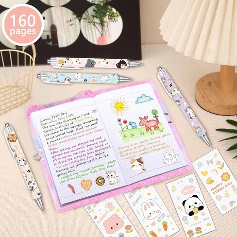 Mermaid Diary for Girls with Lock and Keys Kit - Princess Diaries Secret Notebook Journal for girls Christmas gifts - Cute Stationery School Supplies With colorful pen highlighter bracelet necklace. in Kuwait