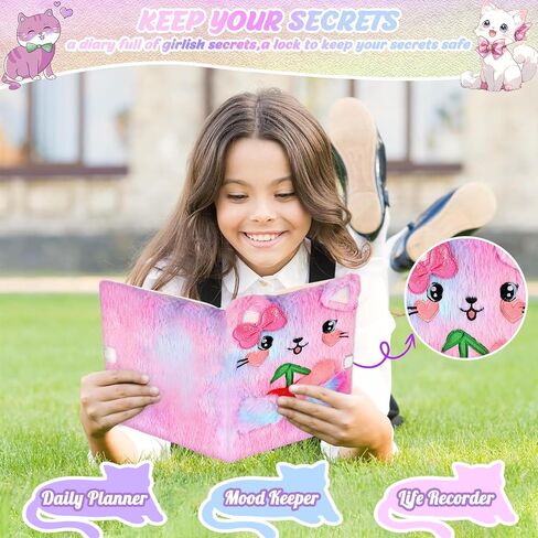 Mermaid Diary for Girls with Lock and Keys Kit - Princess Diaries Secret Notebook Journal for girls Christmas gifts - Cute Stationery School Supplies With colorful pen highlighter bracelet necklace. in Kuwait