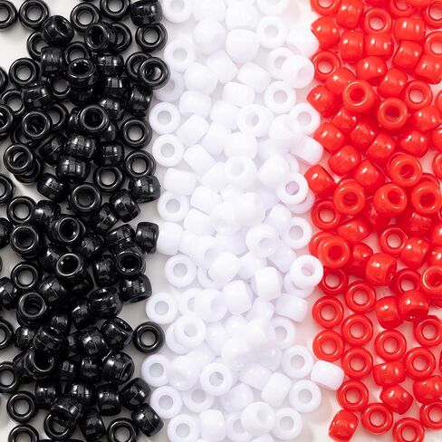 1000 Acrylic Pcs Blue Pony Beads 6x9mm Bulk for Arts Bracelet Necklace Jewelry Making Earring Hair braiding in Kuwait