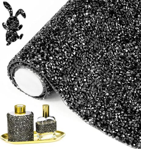 Locacrystal Bling Rhinestone Sticker DIY Home Decor Stickers Self-Adhesive Crystal Sheet Stickers for Cars & Crafts Decoration(Silver,9.4" x 15.8") in Kuwait