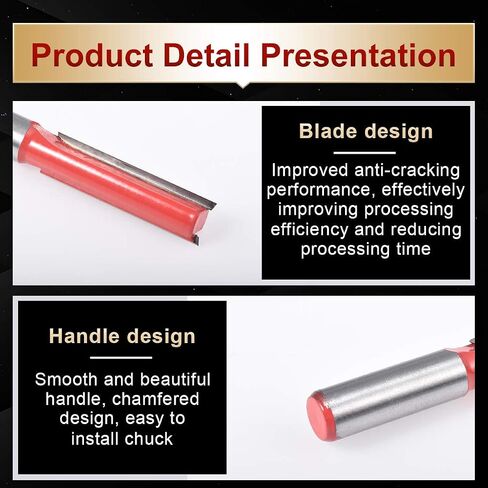 KATUR Long Straight Router Bit, Flush Trim Pattern Router Bit with 1/2 Inch Shank, Woodworking Milling Cutter (1/2" Shank, 1/2" Width, 3" Depth) in Kuwait
