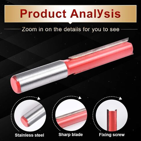 KATUR Long Straight Router Bit, Flush Trim Pattern Router Bit with 1/2 Inch Shank, Woodworking Milling Cutter (1/2" Shank, 1/2" Width, 3" Depth) in Kuwait