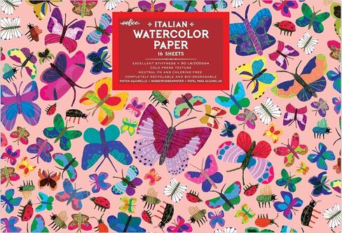 eeBoo: Butterflies Watercolor Pad/16 Sheets, Perfect for Watercolor Painting, Hand Crafts with Paints and Other Artworks, Includes 16 Sheets in The Pack, Encourages Creativity and Imagination in Kuwait