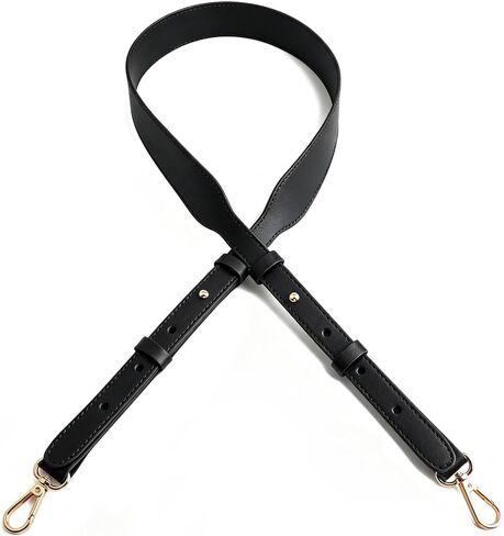 Beaulegan Wide Purse Strap Replacement - Microfiber Leather - 51 Inch Long Adjustable for Crossbody Shoulder Bag, Snakeskin/Gold in Kuwait